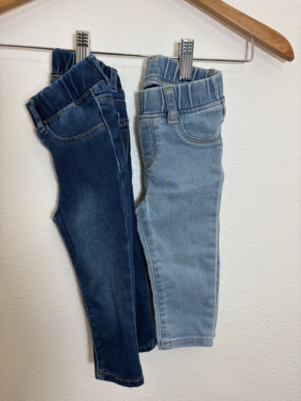 Set of 2 Gap Stretch Denim My First Jegging Light Blue & Dark Blue